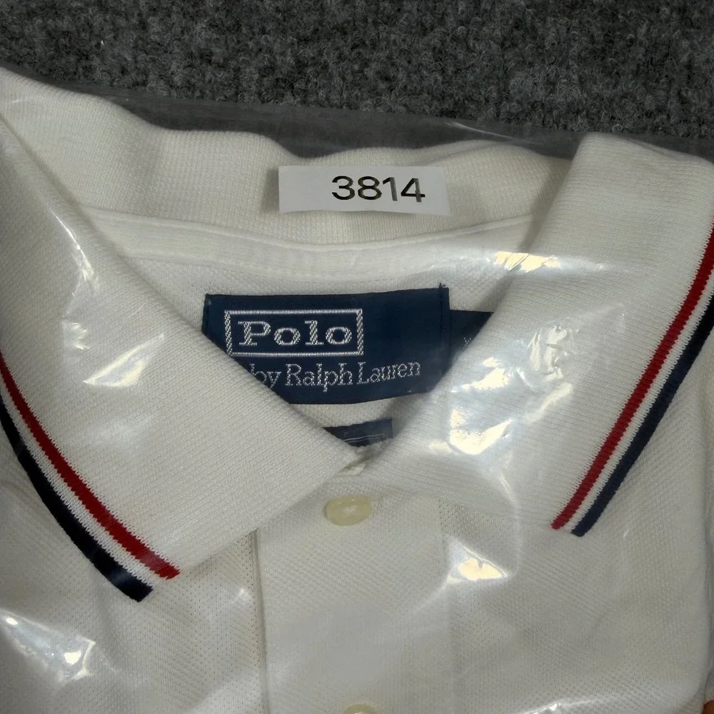 Polo Ralph Lauren Team USA Paralympic Polo Mens XXL White Cotton Pique EUC